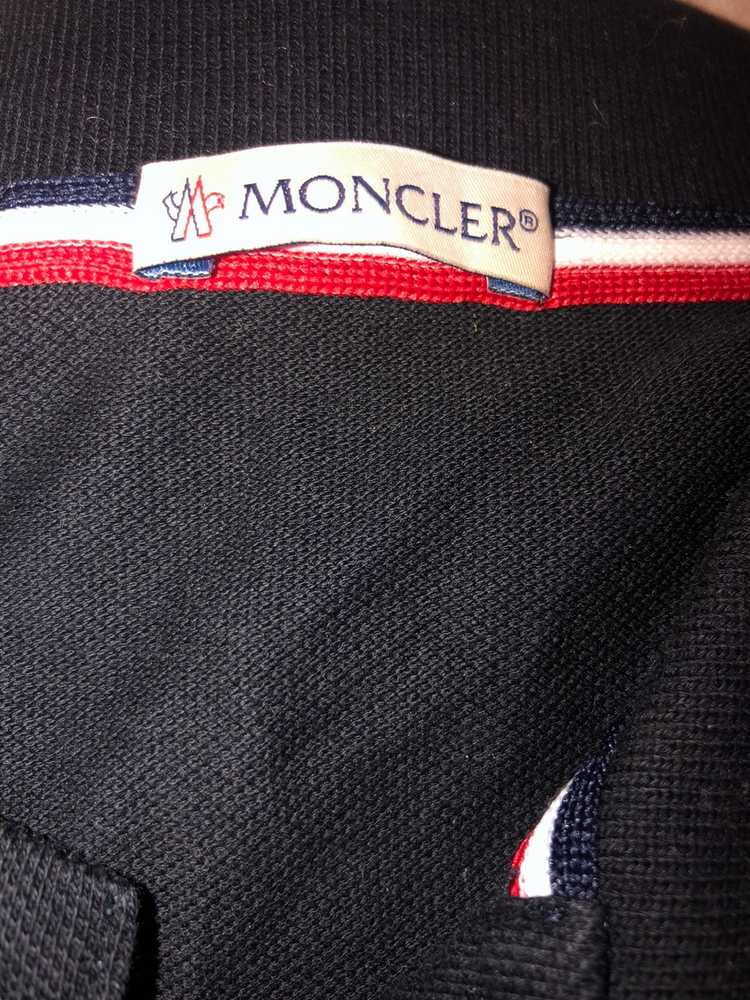 Moncler Navy blue moncler polo logo coloured slee… - image 5