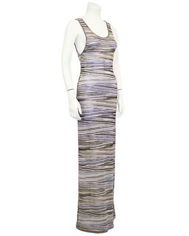 Missoni Metallic Abstract Stripe Knit Maxi Dress