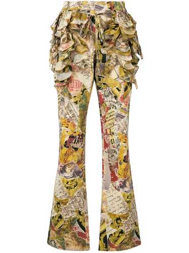 Moschino Pre-Owned ruffled patchwork-print flared