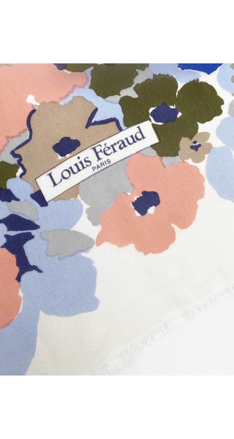 Louis Féraud 1970s Long Floral White Silk Chiffon… - image 3