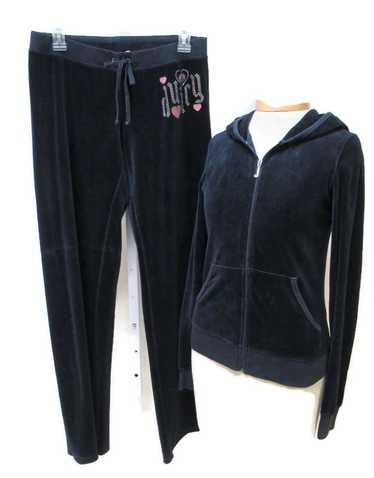 Juicy Couture Navy Blue Velour Estilo Pants Hoodie