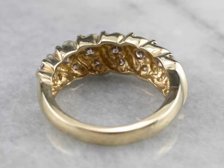 Vintage Gold Diamond Cocktail Ring - image 5
