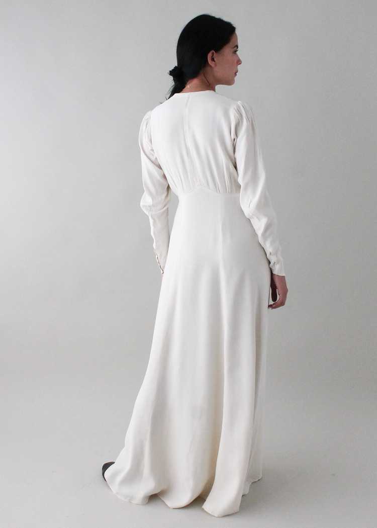 Vintage Early 1940s Ivory Full Length Dress - image 6