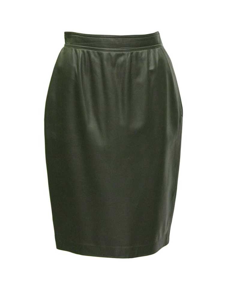 Ungaro Green Leather Skirt - image 1