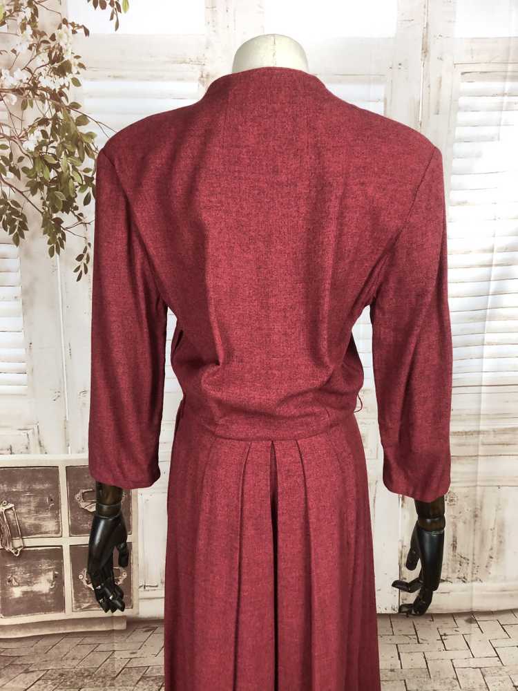 Original Late 1940s 40s Vintage Red Casual Dress - image 8
