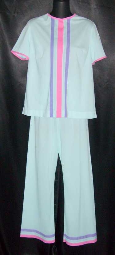 Vtg Art Deco Style Nylon Pajamas 34