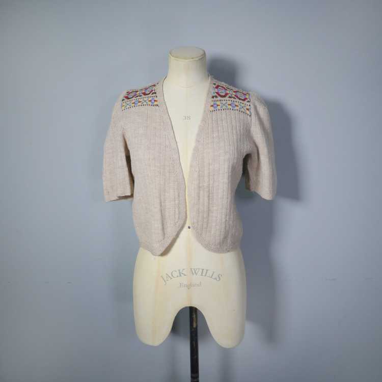 40s HANDKNITTED OPEN CARDIGAN / JACKET WITH FAIRI… - image 4