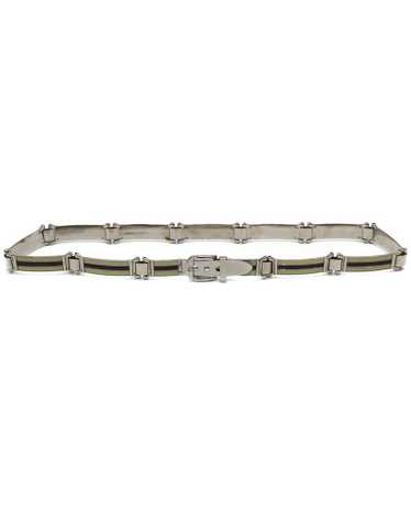 Gucci Silver belt with cream and brown enamel - image 1