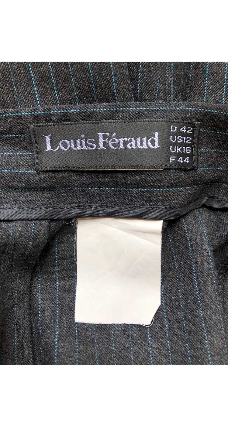 Louis Féraud 1980s Pinstripe Blue & Gray Wool Hig… - image 6