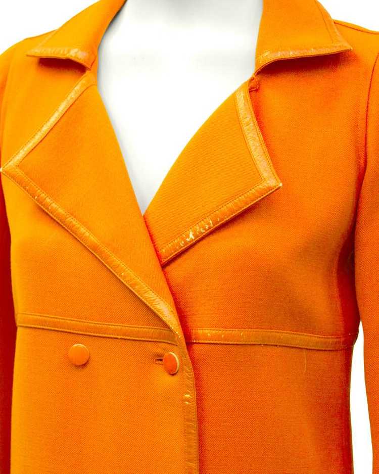 Courrèges Orange Mod Coat with Vinyl Trim - image 4