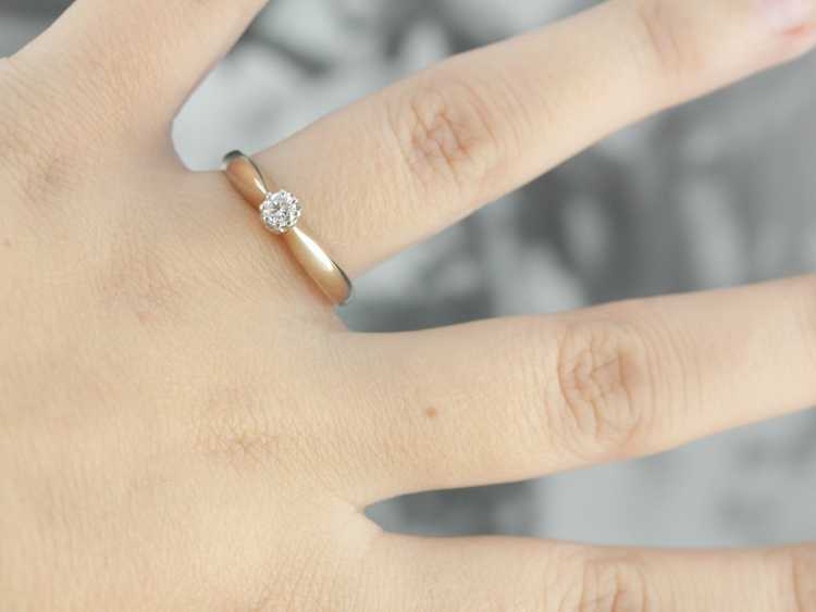 Vintage High Profile Diamond Solitaire Ring - image 4