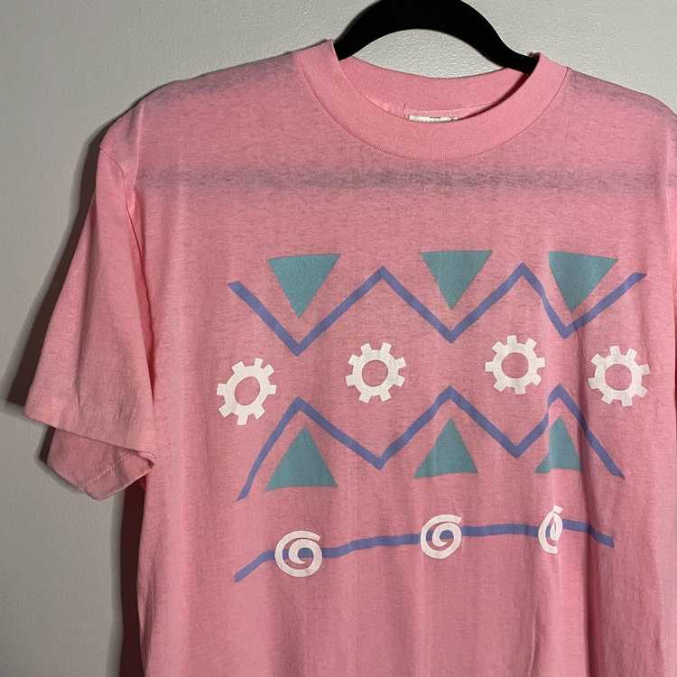 Vintage 90s Aztec Print Tee L - image 1