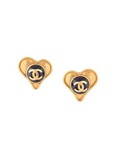 CHANEL Pre-Owned 1995 CC heart earrings - Gold - image 1