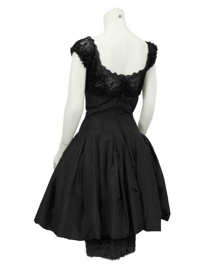 Mignon Black Silk Dress with Lace Bodice - image 3
