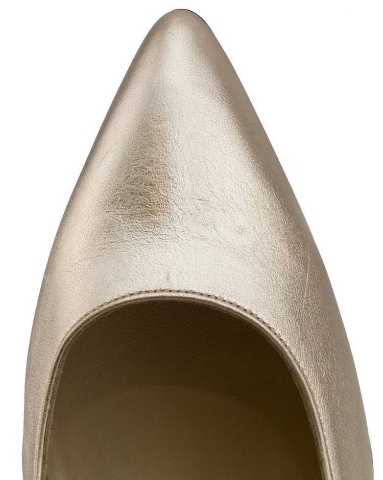 Manolo Blahnik Gold Leather High Heels - image 4