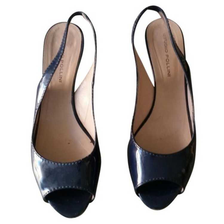 Pollini Sandals Patent leather in Blue - image 2