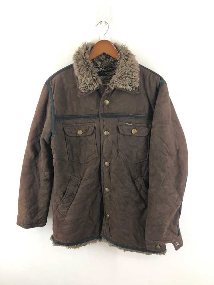 Wrangler Vintage Wrangler Leather Fur Jacket - image 1