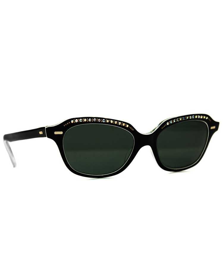 Black Embellished Sunglasses - image 3