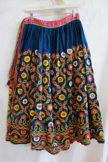 1960's Banjara Hand-Embroidered Tribal Skirt