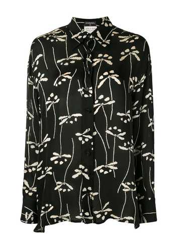 CHANEL Pre-Owned 1998 floral print silk shirt - Bl