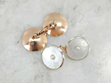 Rose Gold and Pearls, The Perfect Wedding Cufflin… - image 1