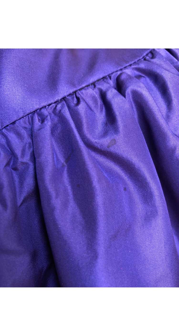 Gina Fratini 1980s Purple Silk Taffeta Juliet Sle… - image 6