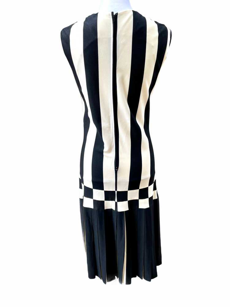 Vintage Mod Black & White Striped Dress - image 2