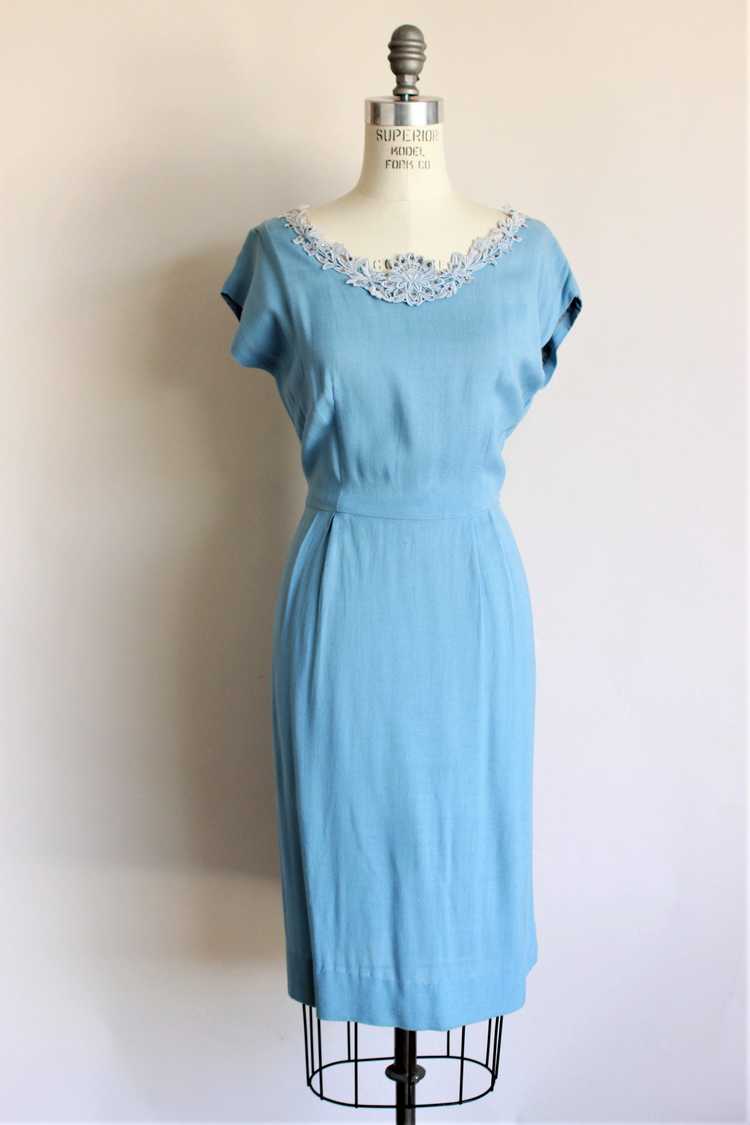 Vintage 1950s Blue Dress by Gloria Swanson of For… - image 1