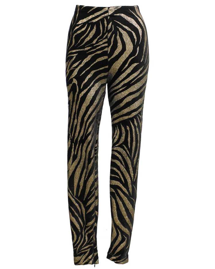 Versace Black and Gold Tiger Stripe Leggings - image 3