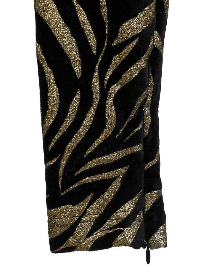 Versace Black and Gold Tiger Stripe Leggings - image 4