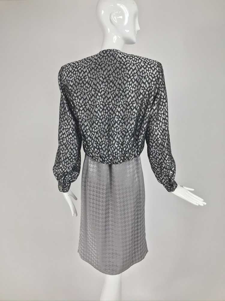 Vintage James Galanos Couture Pleated Print Dress… - image 14