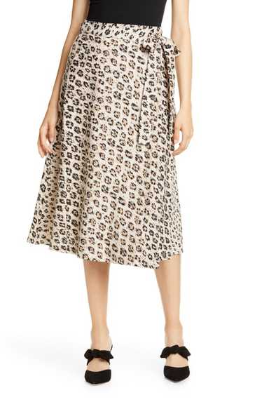 Light Brown Leopard Print Wrap Skirt - image 1