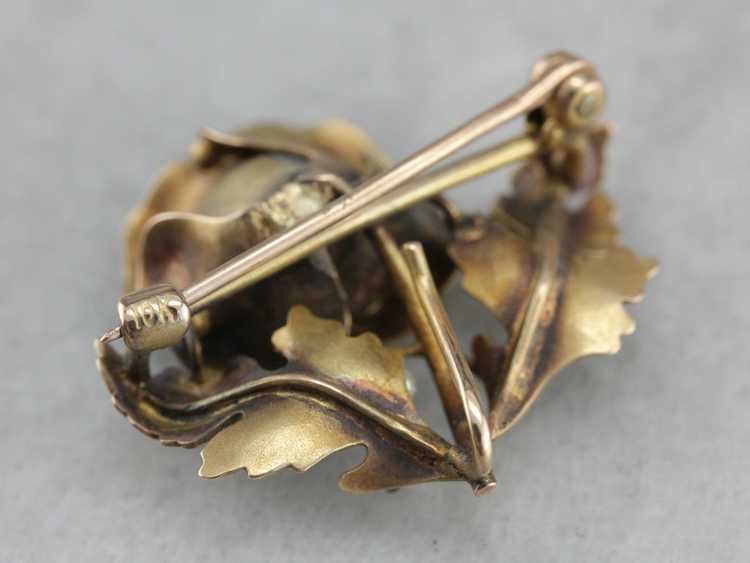 Antique Victorian Pearl Flower Pin - image 5