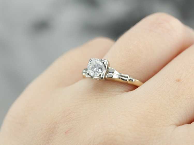 Vintage Diamond Solitaire Engagement Ring - image 5