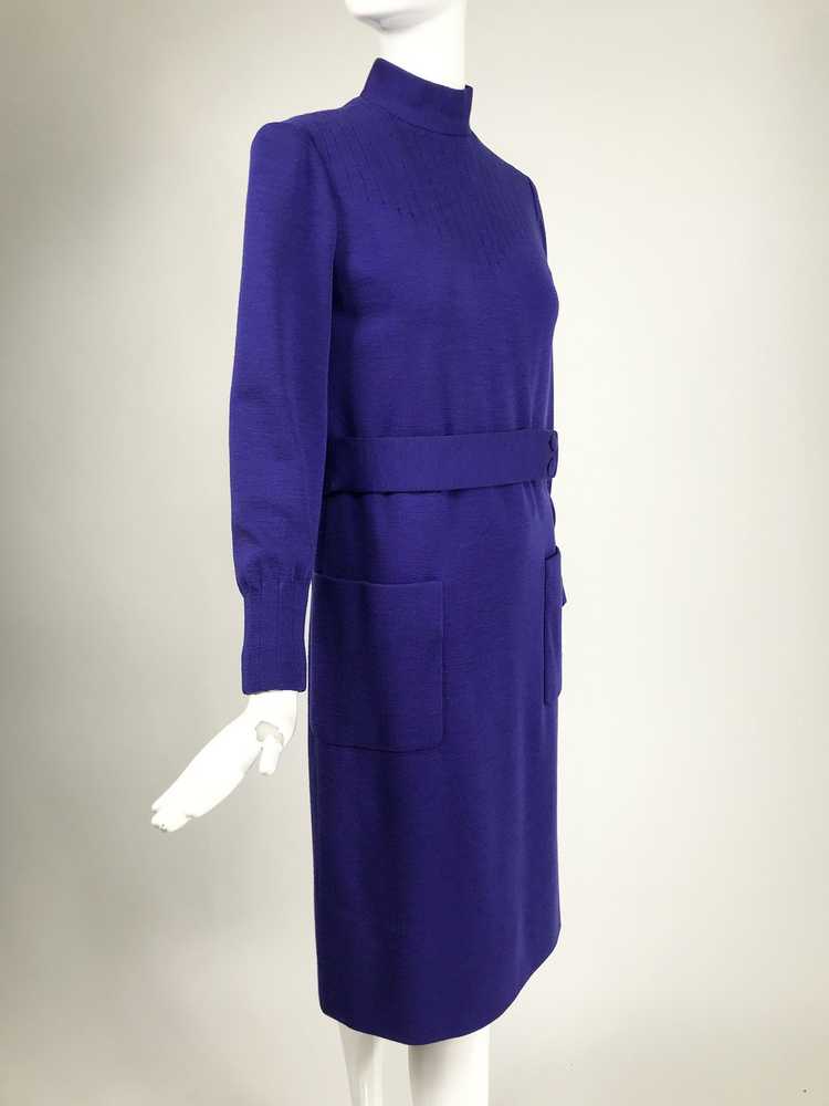 Vintage Norman Norell Heathered Purple Wool Jerse… - image 13