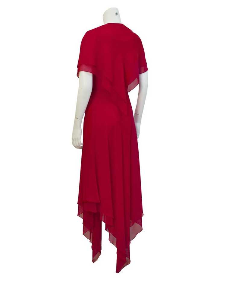 Mollie Parnis Red Gown with Caplet - image 2