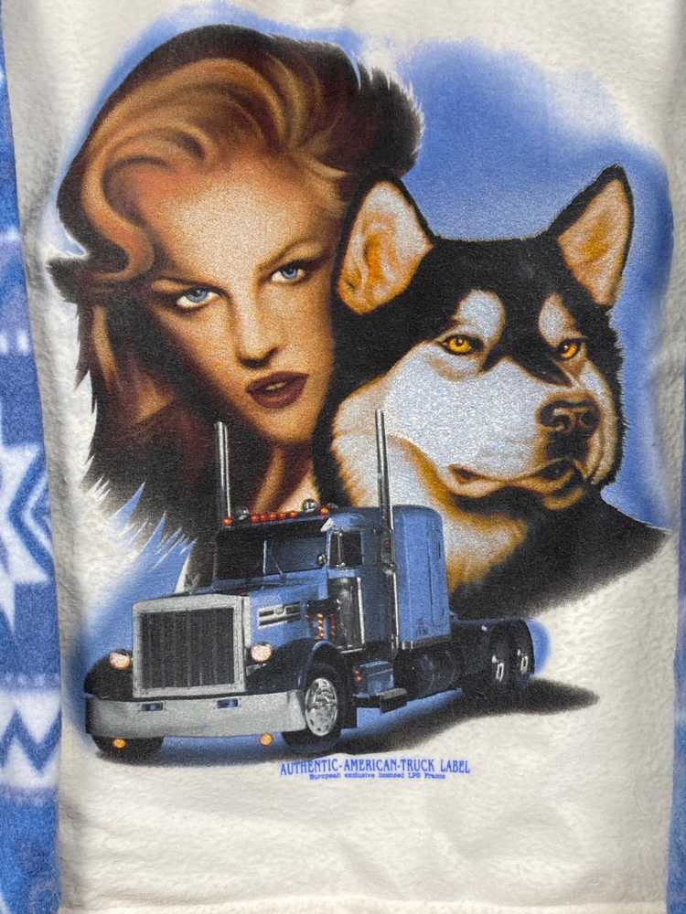 Animal Tee × Vintage American Truck Label fleece … - image 3
