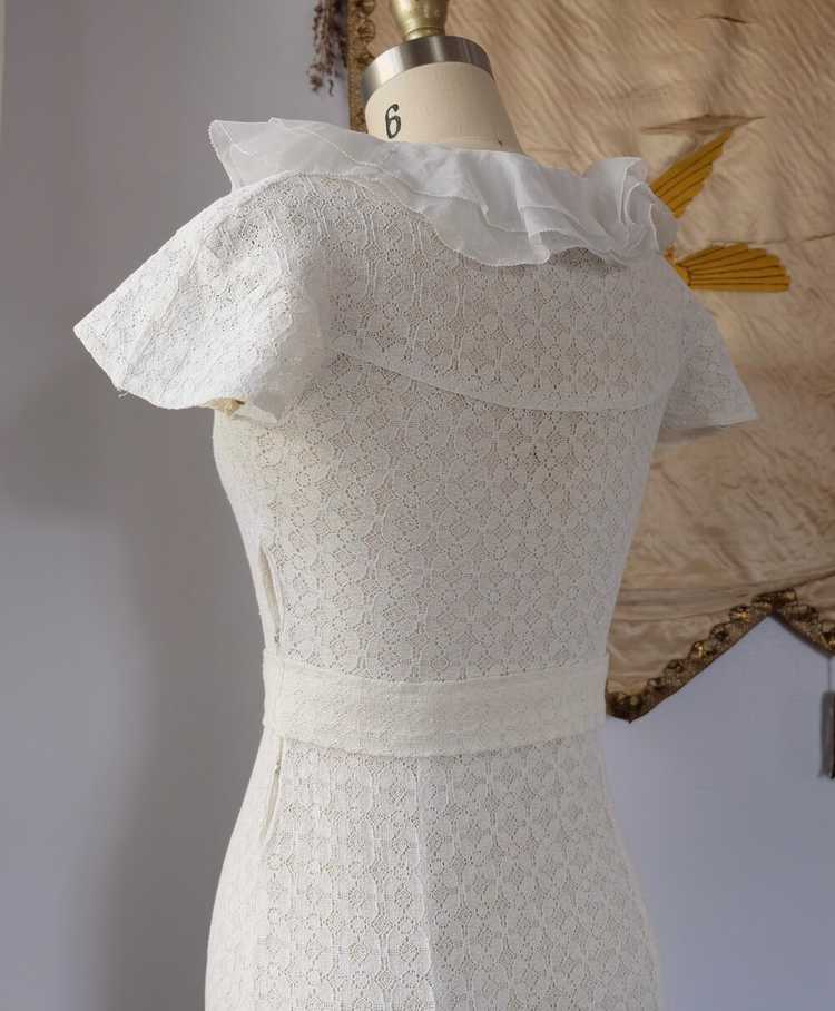 1930s Rare NRA White Cotton Lace Dress and Jacket… - image 5