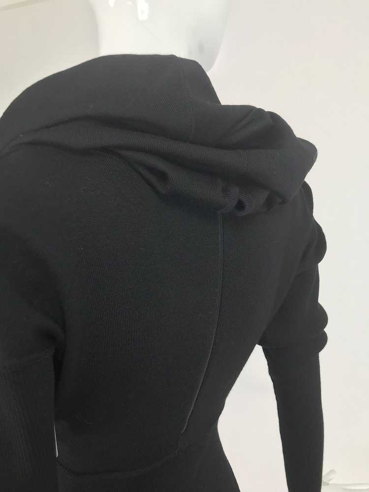 Azzedine Alaïa Black Hooded Body Con Dress 1980s - image 14