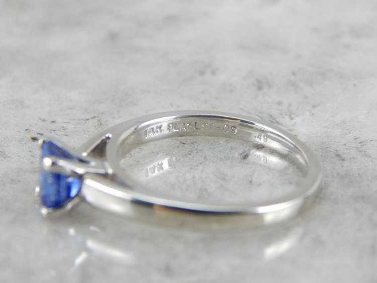 Contemporary Sapphire and White Gold Engagement R… - image 3