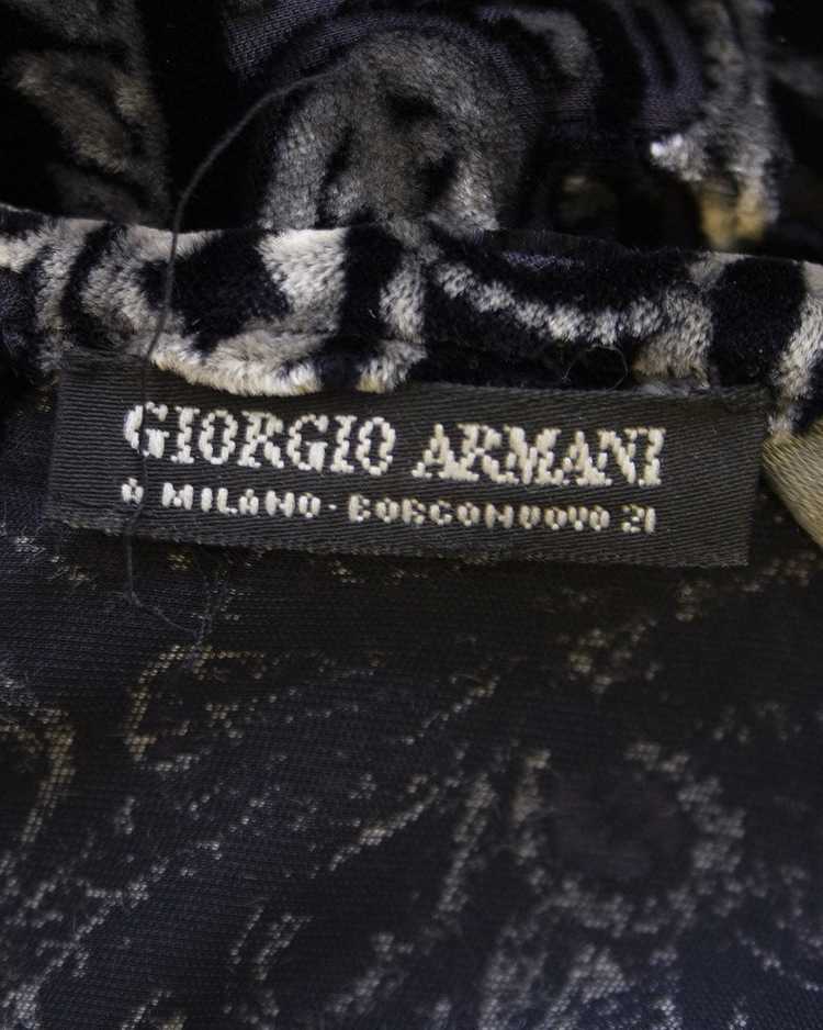 Giorgio Armani Black and Grey Velvet Paisley Blou… - image 6