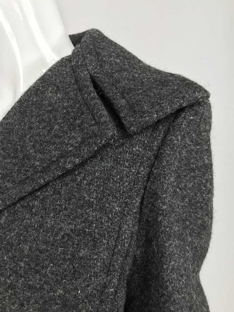 Pauline Trigere Grey Flecked Wool Princess Coat 1… - image 13
