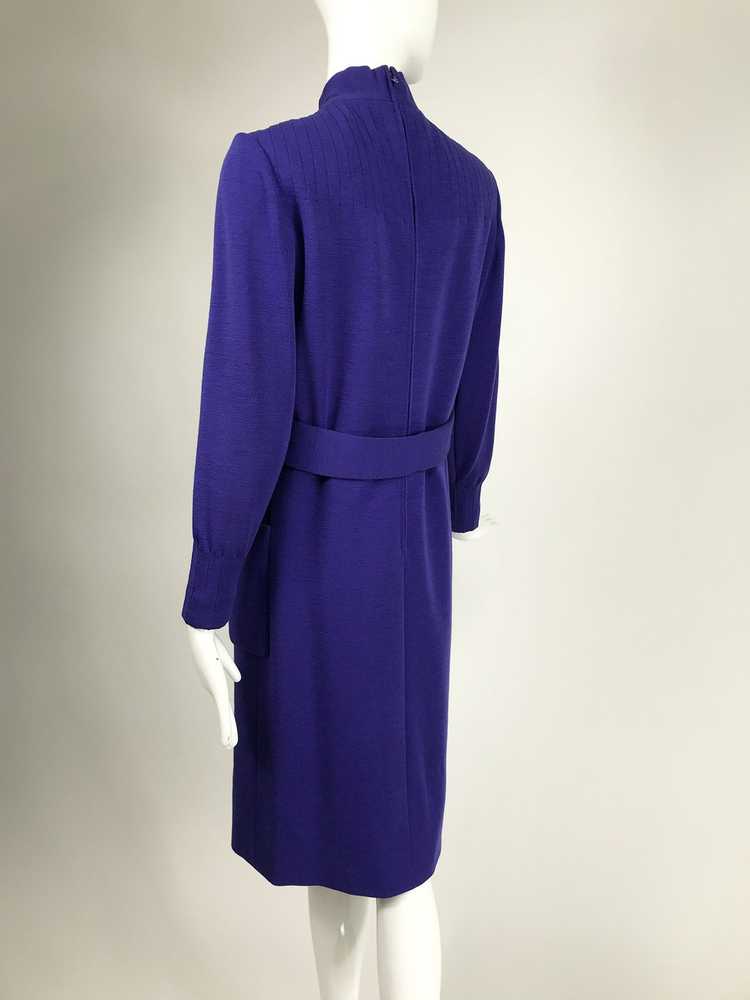 Vintage Norman Norell Heathered Purple Wool Jerse… - image 8