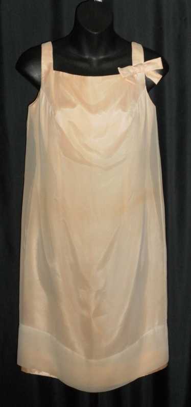 Vintage 1950's Pale Beige Sack / Chemise Dress w/… - image 1