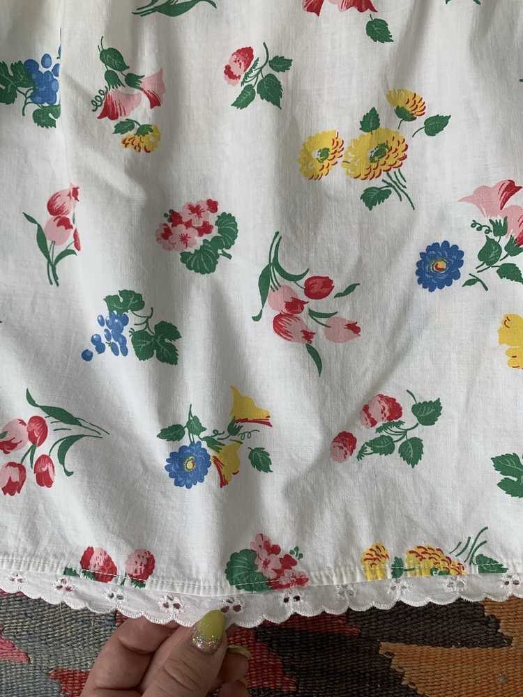 1940s Floral Cotton Skirt - image 4