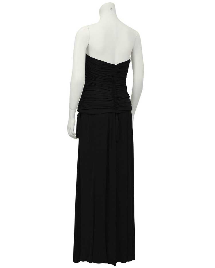 Yves Saint Laurent Black Jersey 2 PC Gown With Ta… - image 2