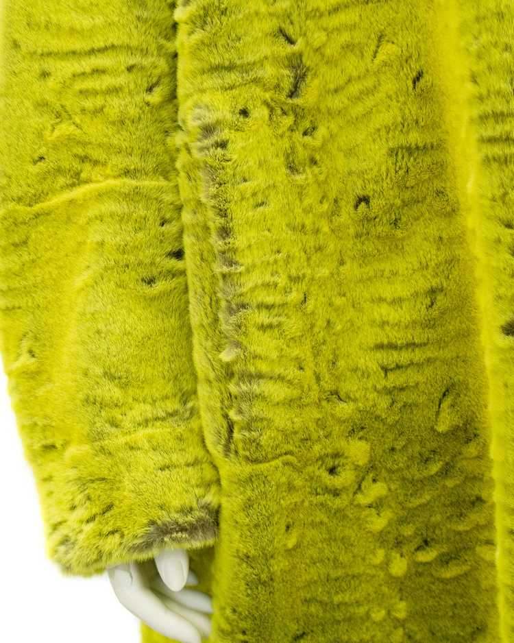 Christian Lacroix Chartreuse Faux Fur Coat - image 5