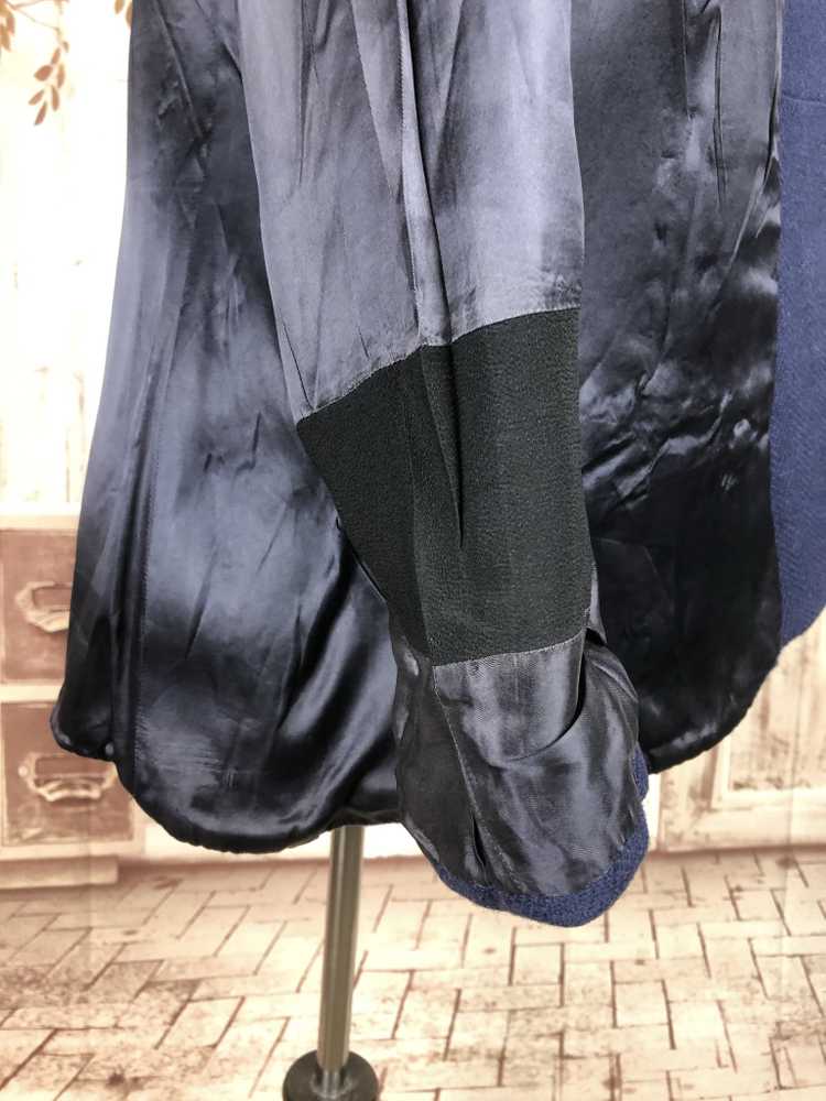 Original 1930s 30s Vintage Navy Blue Wool Jacket … - image 19