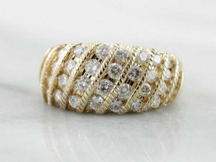 Vintage Diamond Cocktail Ring, High Fashion State… - image 1