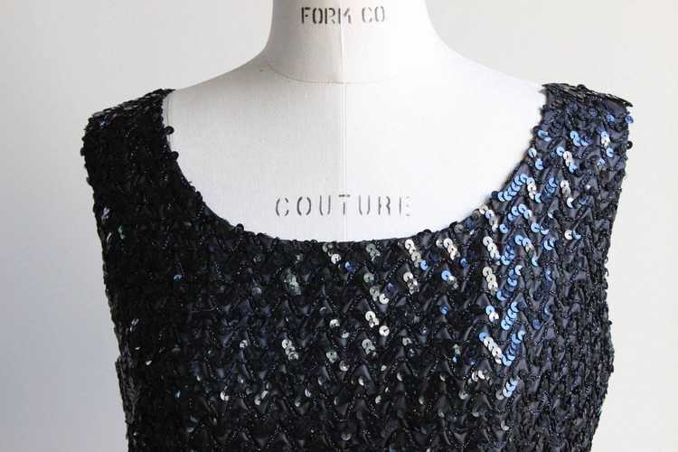 Vintage 1960s Sequined and Beaded Cocktail Top - image 2